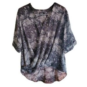 𝅺Topshop sheer Animal Print Black Dark Gray Size 6 blouse top